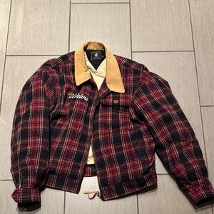 Limited run Red Plaid Jacket with Tan Collar